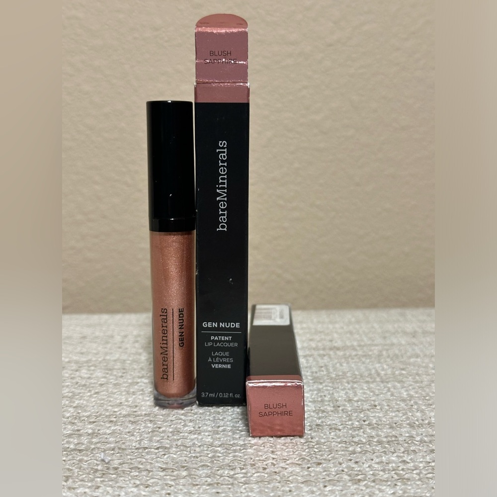 bareMinerals Gen Nude Patent Lip Lacquer, Blush Sapphire, NIB